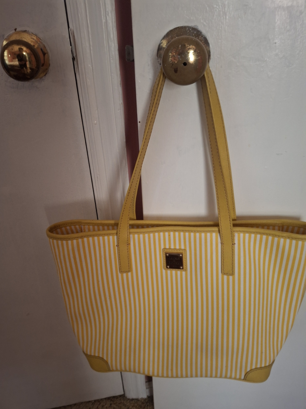 Dooney And BourkeYellow Striped Women's Tote Bag